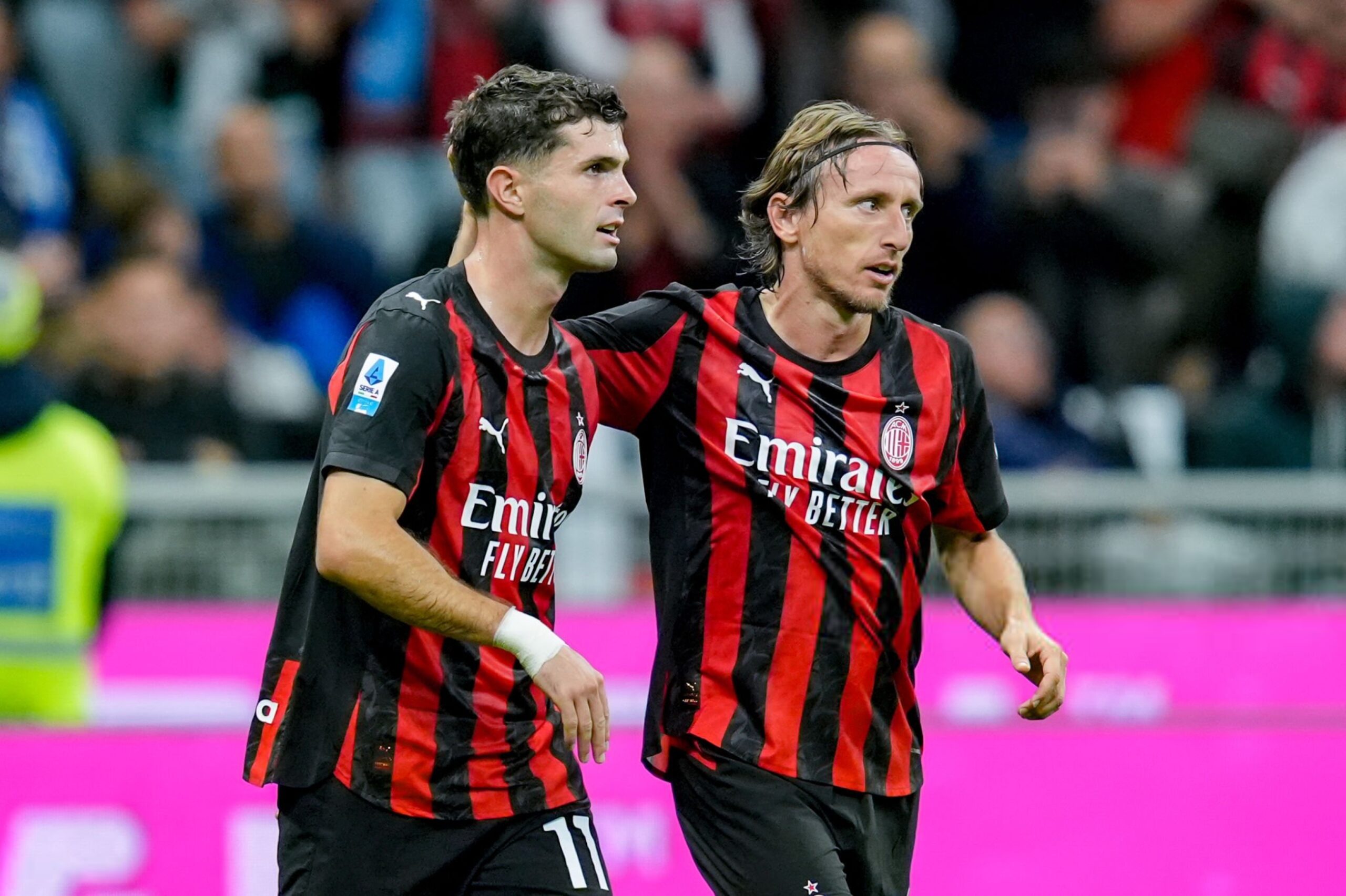 Luka Modric and Christian Pulisic AC Milan ميلان بوليسيك
