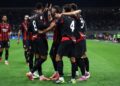 AC Milan players celebrating ميلان