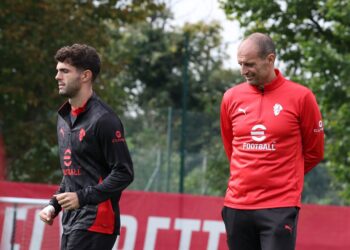 Massimiliano Allegri and Christian Pulisic أليغري بوليسيك ميلان Milan