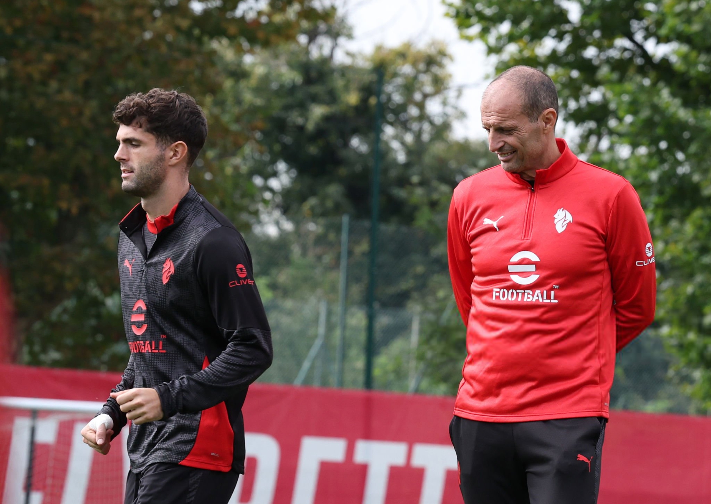 Massimiliano Allegri and Christian Pulisic أليغري بوليسيك ميلان Milan