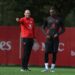 Massimiliano Allegri and Rafael Leao (AC Milan via Getty Images)