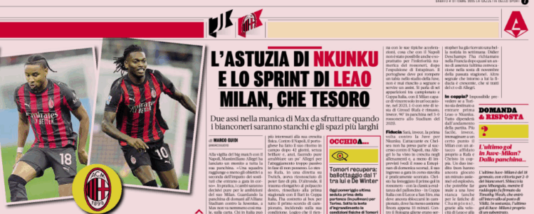 Gazzetta: Nkunku’s skills and Leao’s pace: Milan’s treasure