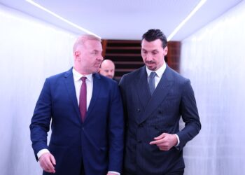 Zlatan Ibrahimovic and Igli Tare AC Milan ميلان تاري إبراهيموفيتش