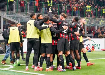 AC Milan players celebrating