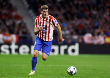 Alexander Sorloth of Atletico Madrid during the UEFA Champions League match between Atletico Madrid v Royale Union SG at the Estadio Civitas Metropolitano on November 4, 2025 in Madrid Spain (Photo by Maria Gracia Jimenez/Soccrates/Getty Images)