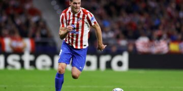Alexander Sorloth of Atletico Madrid during the UEFA Champions League match between Atletico Madrid v Royale Union SG at the Estadio Civitas Metropolitano on November 4, 2025 in Madrid Spain (Photo by Maria Gracia Jimenez/Soccrates/Getty Images)