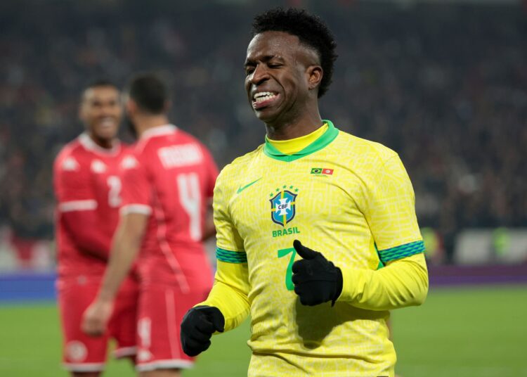 Vinicius Jr in a match vs Tunisia