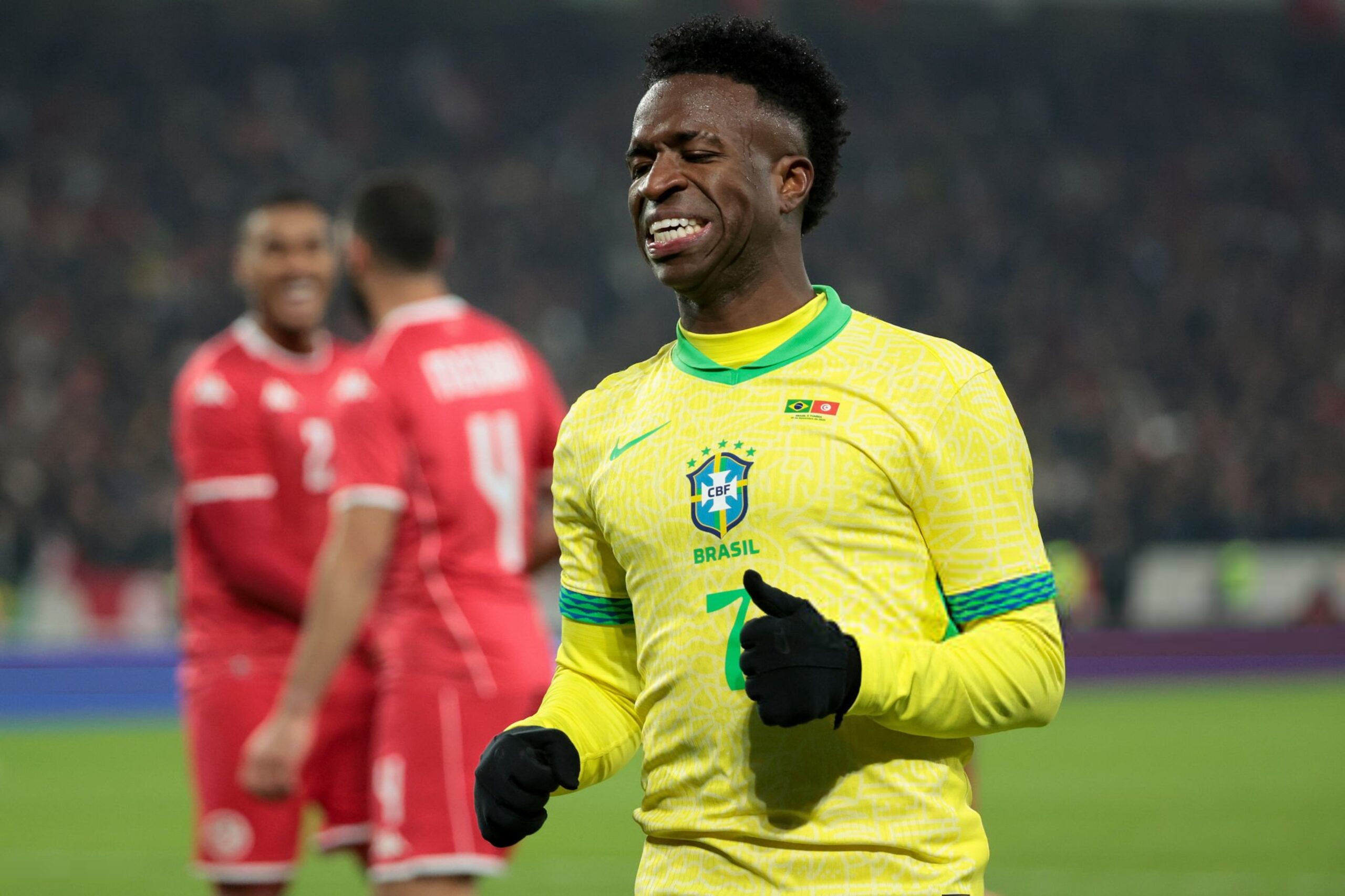 Vinicius Jr in a match vs Tunisia