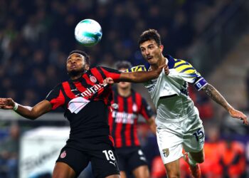 Enrico Del Prato of Parma and Nkunku of AC Milan