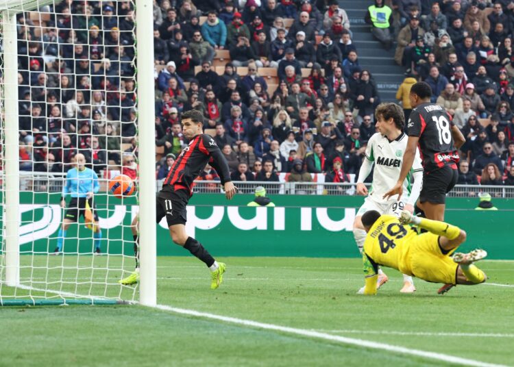 AC Milan's Christian Pulisic during a match versus Sassuolo