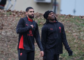 Rafael Leao and Ruben Loftus-Cheek of AC Milan