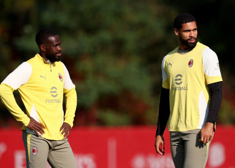 Ruben Loftus-Cheek and Fikayo Tomori of AC Milan