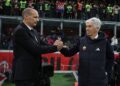AC Milan's Massimiliano Allegri and Gian Piero Gasperini of Roma