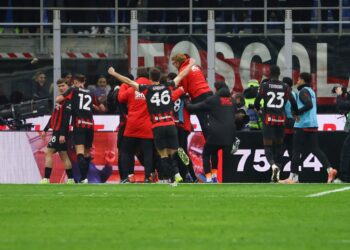 AC Milan players celebrating ميلان