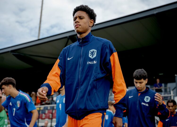Juwensley Onstein of Holland U18 during the U18 Men match between Holland U18 v Italy U18 at the Sportpark Juliana on September 7, 2024 in 's-Gravenzande Netherlands (Photo by Stan Oosterhof/Soccrates/Getty Images)