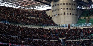 view of the AC Milan fans at San Siro