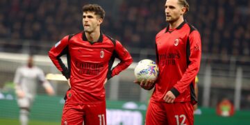 Adrien Rabiot and Christian Pulisic of AC Milan ميلان بوليسيك رابيو