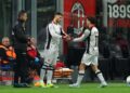 Christian Pulisic and Niclas Fullkrug of AC Milan ميلان بوليسيك فولكروغ