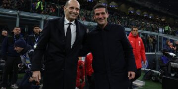 AC Milan's Allegri and Cristian Chivu of Inter