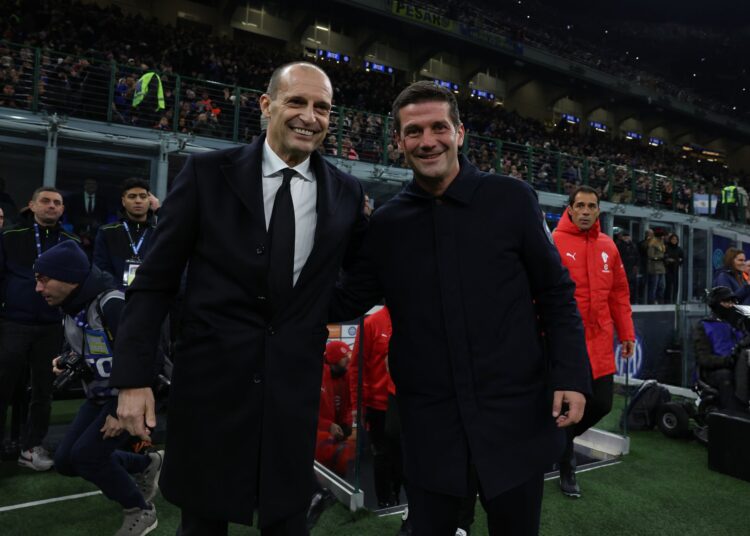 AC Milan's Allegri and Cristian Chivu of Inter