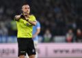 Referee Marco Guida in the 29th matchday of the Serie A championship between S.S. Lazio and A.C. Milan at the Olympic Stadium in Rome, Italy, on March 15, 2026. (Photo by Domenico Cippitelli/NurPhoto via Getty Images)