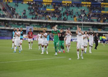 AC Milan players celebrate