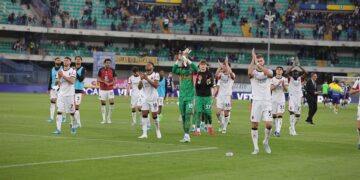 AC Milan players celebrate