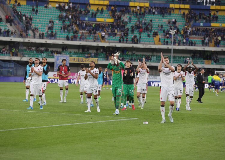 AC Milan players celebrate