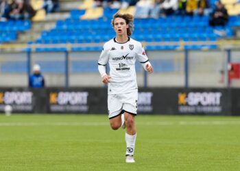 Christian Comotto of Spezia Calcio during the Serie B match between SS Juve Stabia and Spezia Calcio at Stadio Romeo Menti Castellammare Di Stabia Italy on 21 March 2026. (Photo by Franco Romano/NurPhoto via Getty Images)