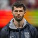 Christian Pulisic #10 of the United States looks on prior to an international friendly match against Portugal at Mercedes-Benz Stadium on March 31, 2026 in Atlanta, Georgia. Portugal won 2-0. (Photo by Shaun Clark/ISI Photos/ISI Photos via Getty Images)