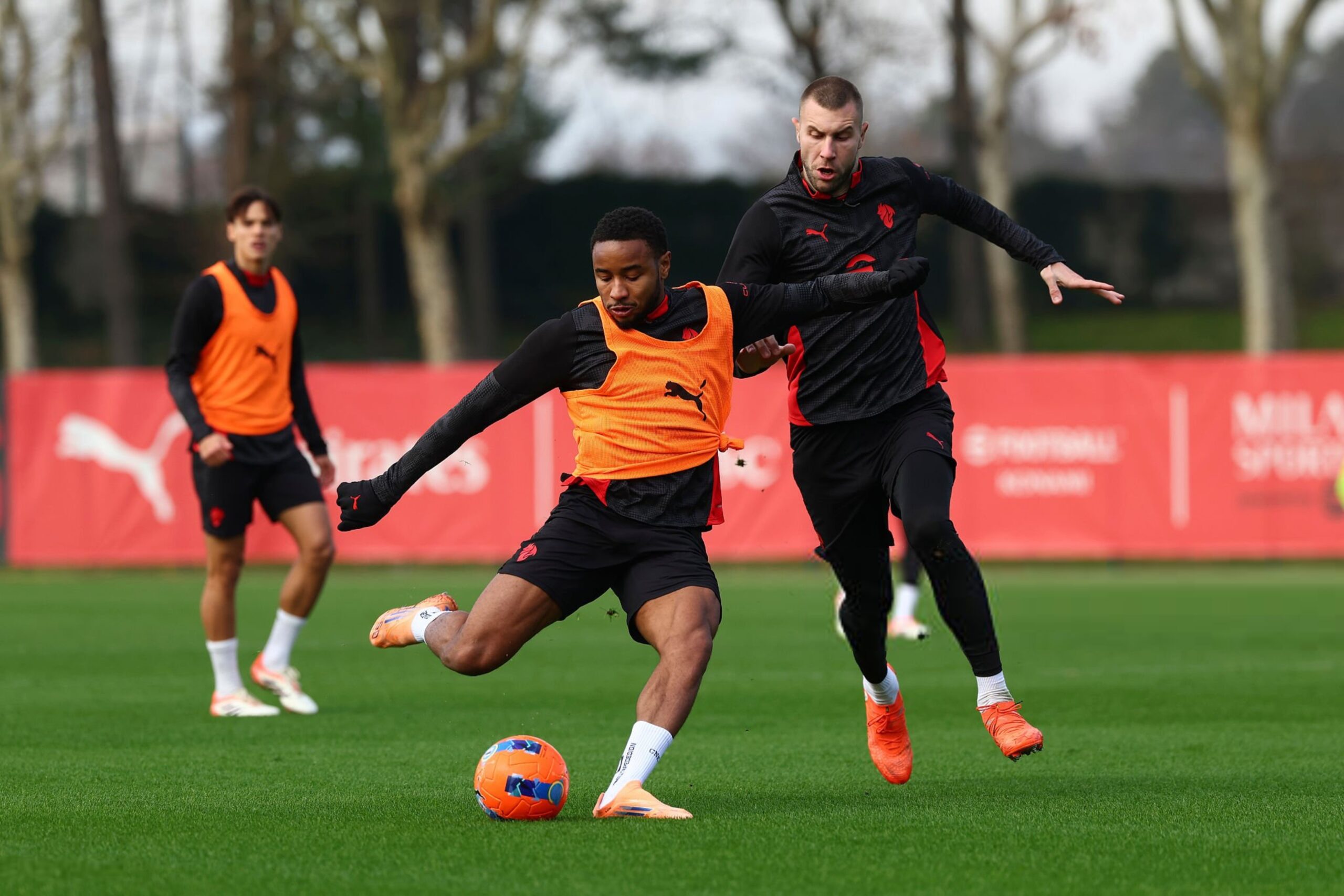 Christopher Nkunku and Strahinja Pavlovic AC Milan ميلان نكونكو بافلوفيتش