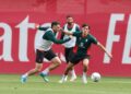 Samuele Ricci and Santiago Gimenez of AC Milan ميلان خيمينيز ريتشي