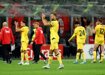 Niclas Fullkrug and his AC Milan teammates