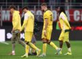 AC Milan players looking dejected