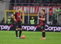 Adrien Rabiot and Ardon Jashari of AC Milan