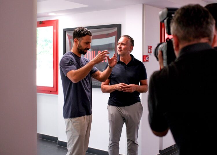AC Milan's Ruben Amorim and Gerry Cardinale أموريم كاردينالي ميلان