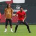 Ruben Amorim and Diego Moreira of AC Milan