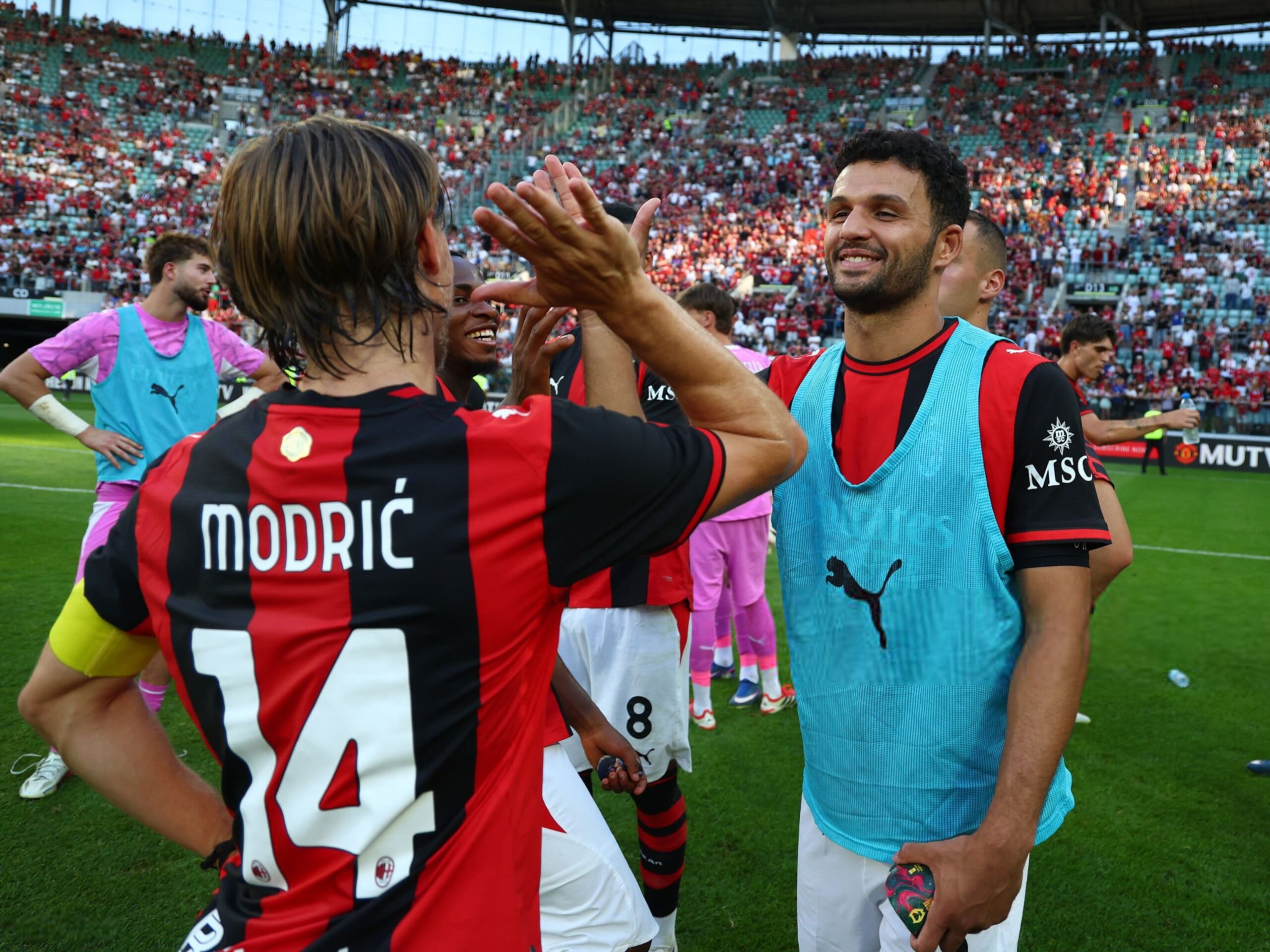 Luka Modric and Goncalo Ramos of AC Milan