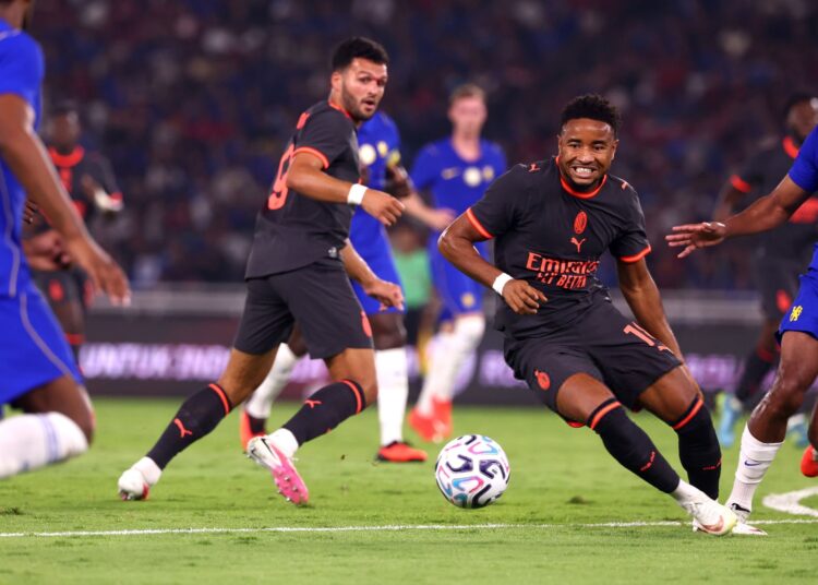 JAKARTA, INDONESIA - AUGUST 08: Christopher Nkunku of AC Milan in action during the Pre-Season Friendly match between Chelsea FC and AC Milan on August 08, 2026 in Jakarta, Indonesia. (Photo by Giuseppe Cottini/AC Milan via Getty Images)
