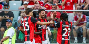 Davide Bartesaghi Samuel Chukwueze and Gonçalo Ramos of AC Milan بارتيساغي راموس تشوكويزي