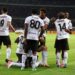 Alphadjo Cisse of AC Milan celebrates with team-mates after scoring the opening goal during the Serie A match between Torino FC and AC Milan at Stadio Olimpico Grande Torino on August 23, 2026 in Turin, Italy. (Photo by Claudio Villa/AC Milan via Getty Images)