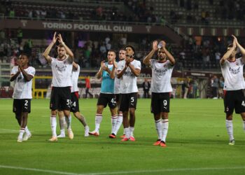 AC Milan players celebrate ميلان