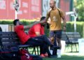 Omari Hutchinson and Ruben Amorim of AC Milan