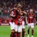 AC Milan players celebrate vs Lecce