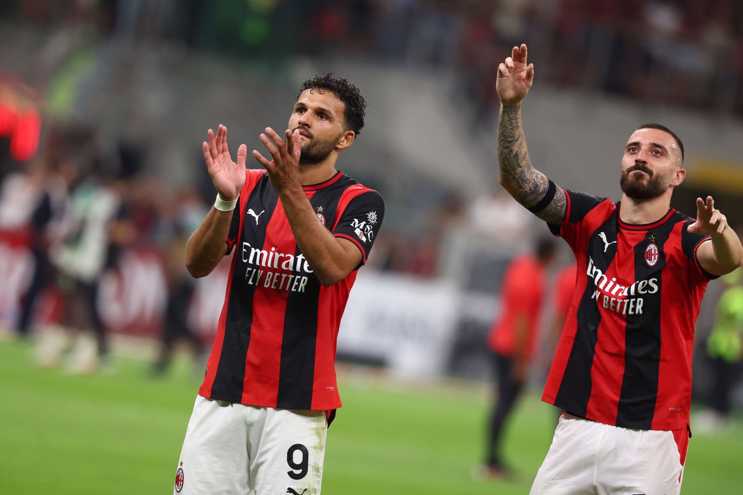 Mario Gila and Gonçalo Ramos of AC Milan غيلا راموس ميلا