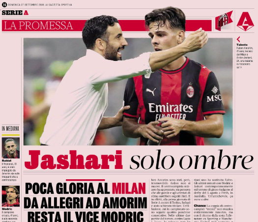 Gazzetta: Jashari still behind Modric in Amorim’s Milan plans