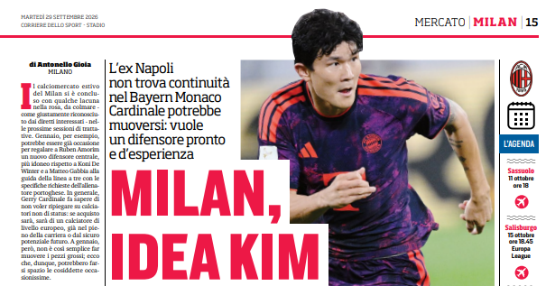 CorSport: A new idea for Milan’s defence: Kim back in the picture?