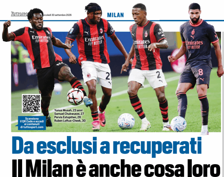 Tuttosport: From cast-offs to reclaimed players: Milan is theirs too