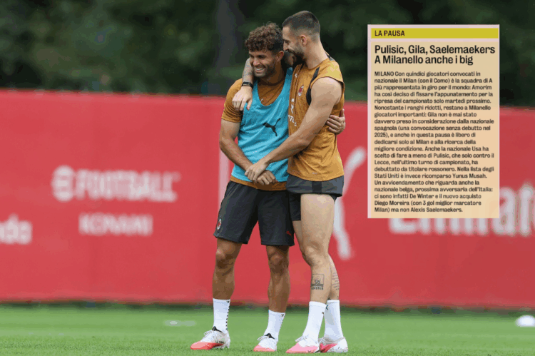 Gazzetta: Pulisic, Gila, Saelemaekers: the big names also at Milanello
