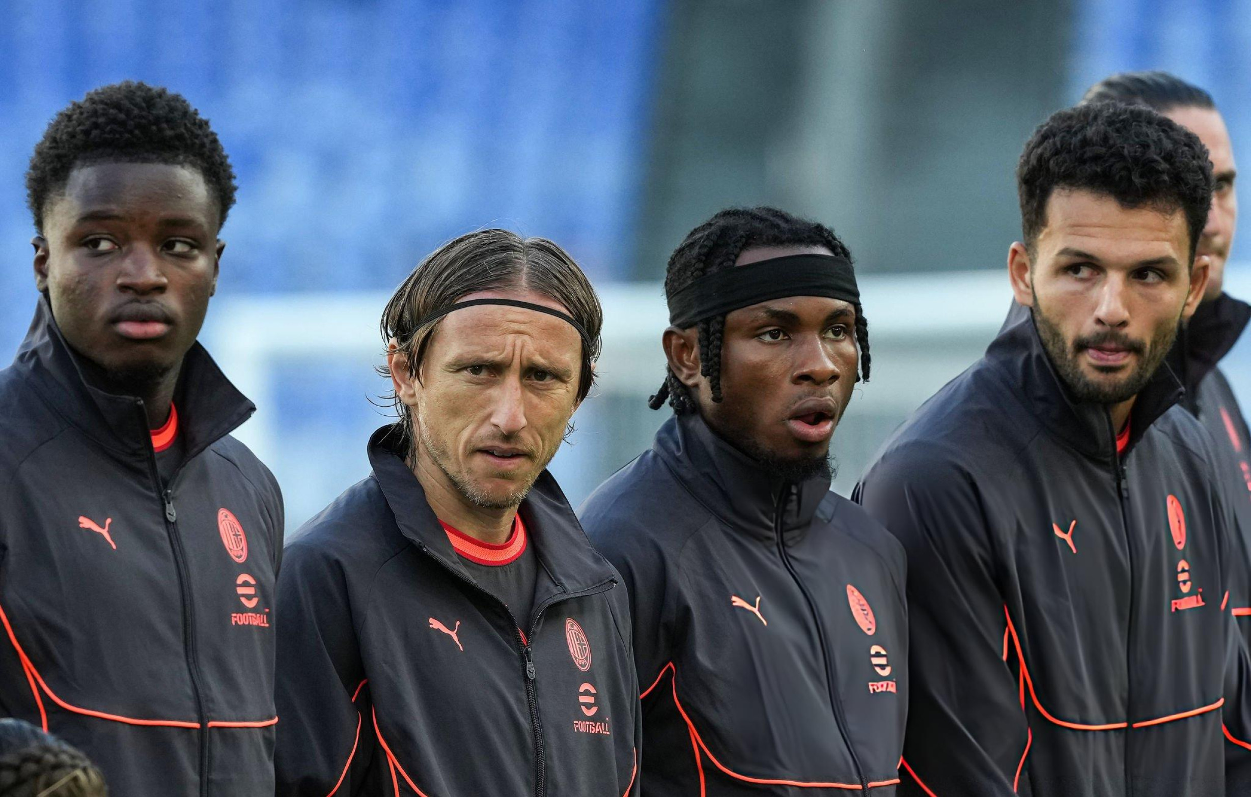 Alphadjo Cisse, Luka Modric, Samuel Chukwueze and Gonçalo Ramos of AC Milan سيسي مودريتش تشوكويزي راموس ميلان